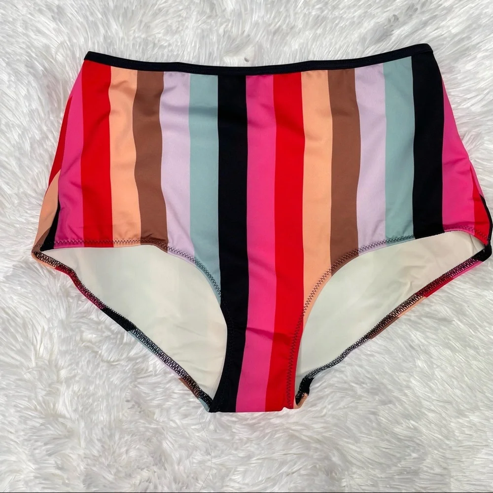 New Solid & Striped The Bridgitte Bottom Malibu Striped - Picture 2 of 8